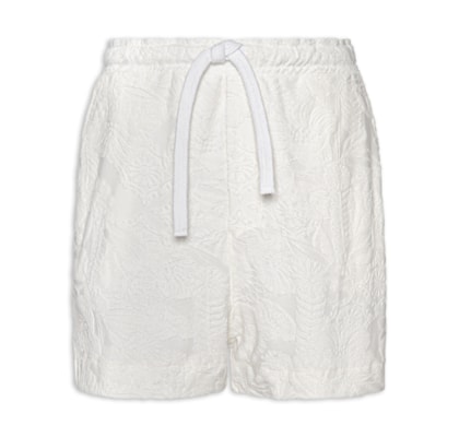 Bermuda Masculina Jacquard Daisy - Branco