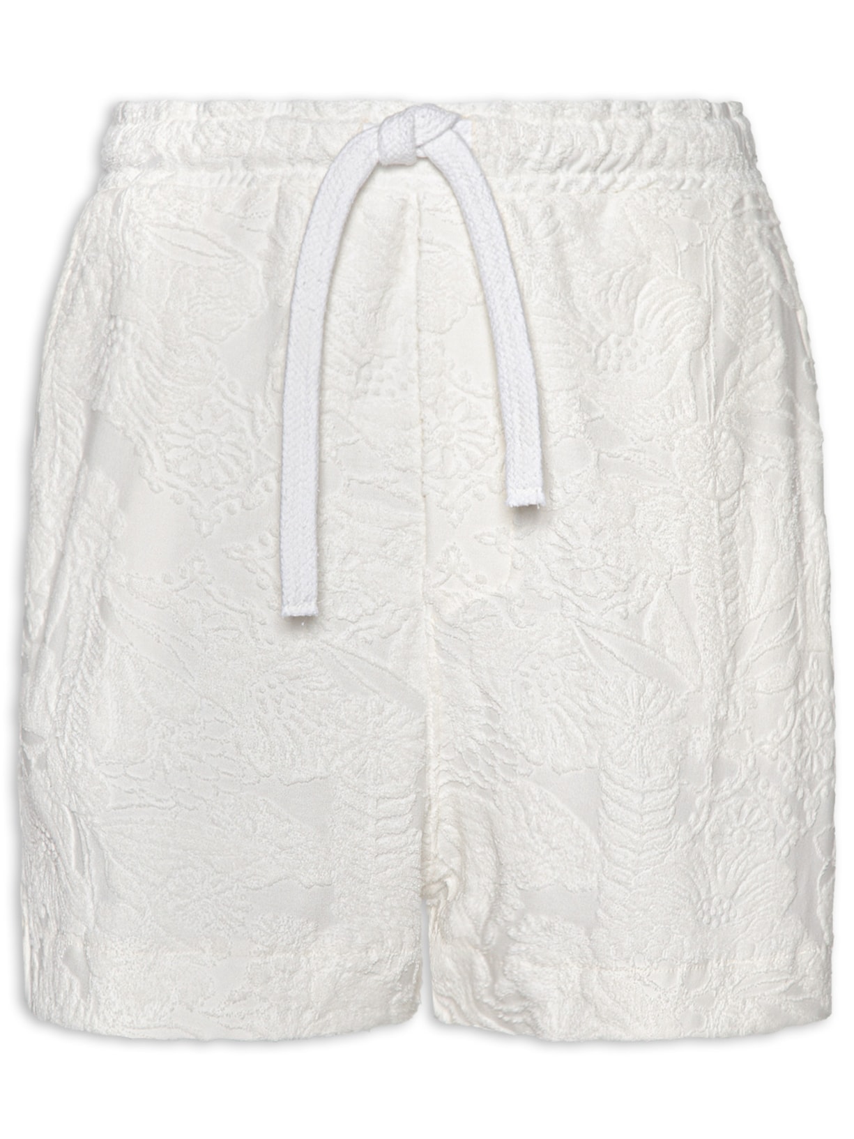 Bermuda Masculina Jacquard Daisy - Branco