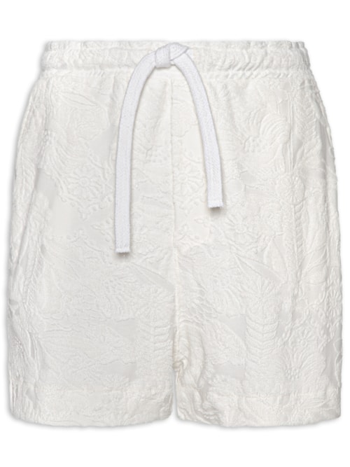 Bermuda Masculina Jacquard Daisy - Branco
