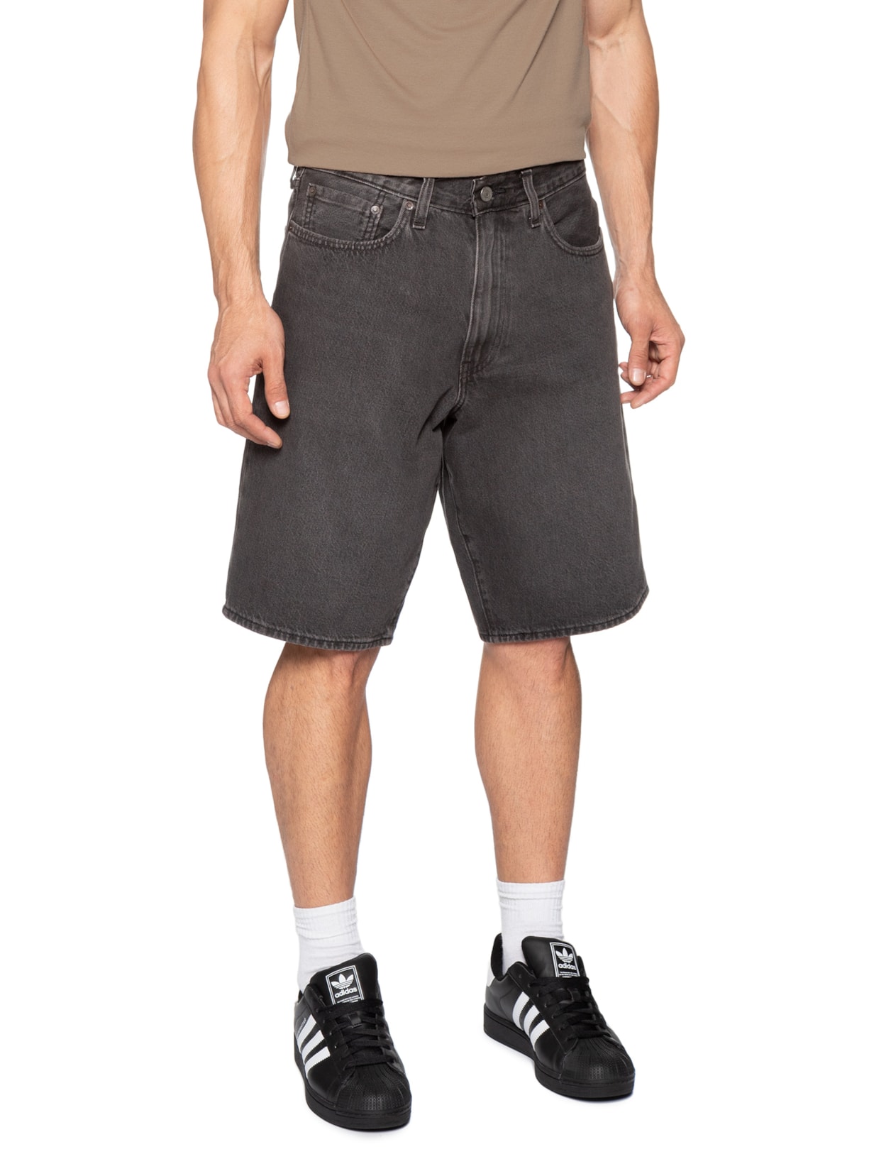 Bermuda Masculina Jeans 478 Baggy Cargo Preto Levi's
