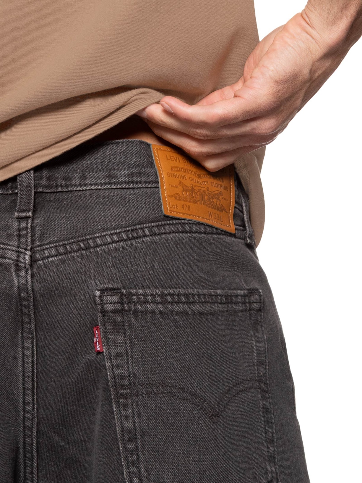 Bermuda Masculina Jeans 478 Baggy Cargo Preto Levi's