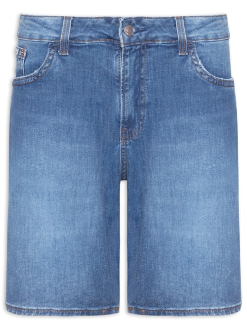 Bermuda Masculina Jeans 5 Pockets - Azul