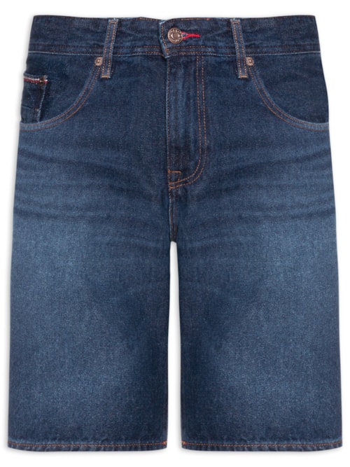 ?Bermuda Masculina Jeans Brooklyn Boston 5 Pocket - Azul