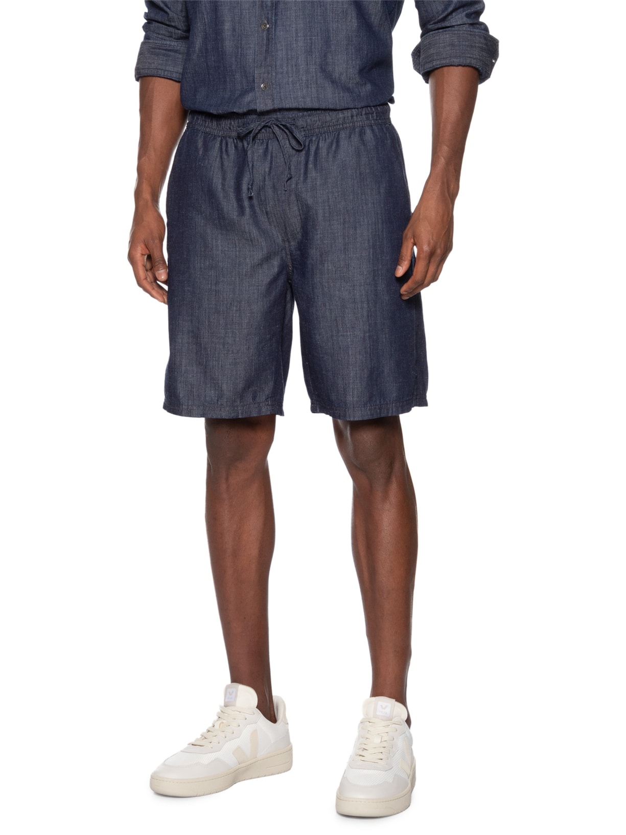 Bermuda Masculina Jeans Linho St Barths Azul Forum