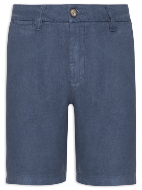 Bermuda Masculina Linho - Azul