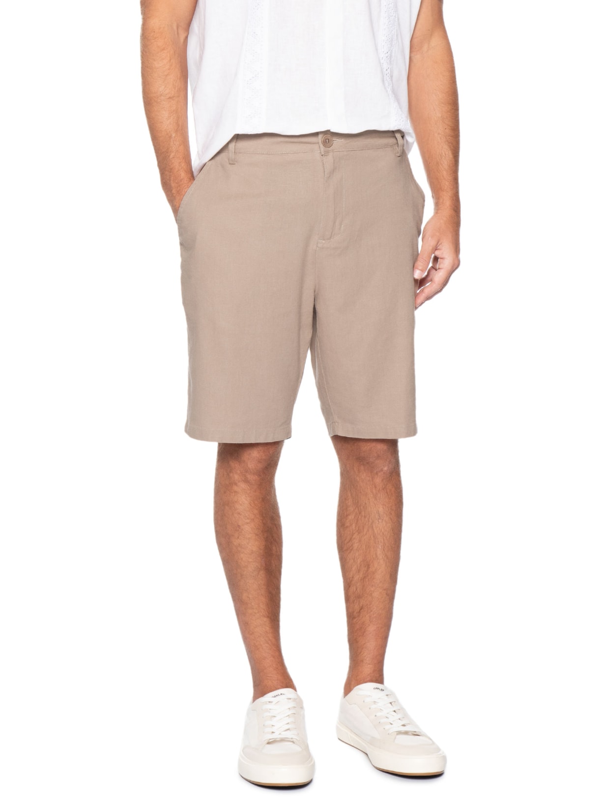 Bermuda Masculina Linho Basic Linen Bege Osklen