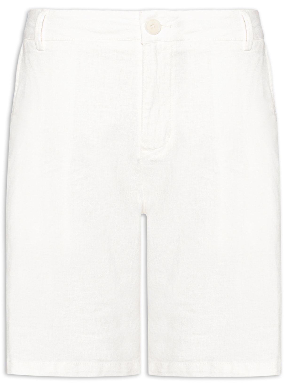 Bermuda Masculina Linho Basic Linen - Branco