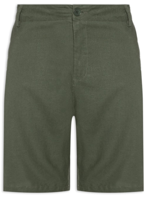 Bermuda Masculina Linho Basic Linen - Verde