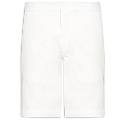 Bermuda Masculina Linho Com Algodão 1/2 Elástico - Branco