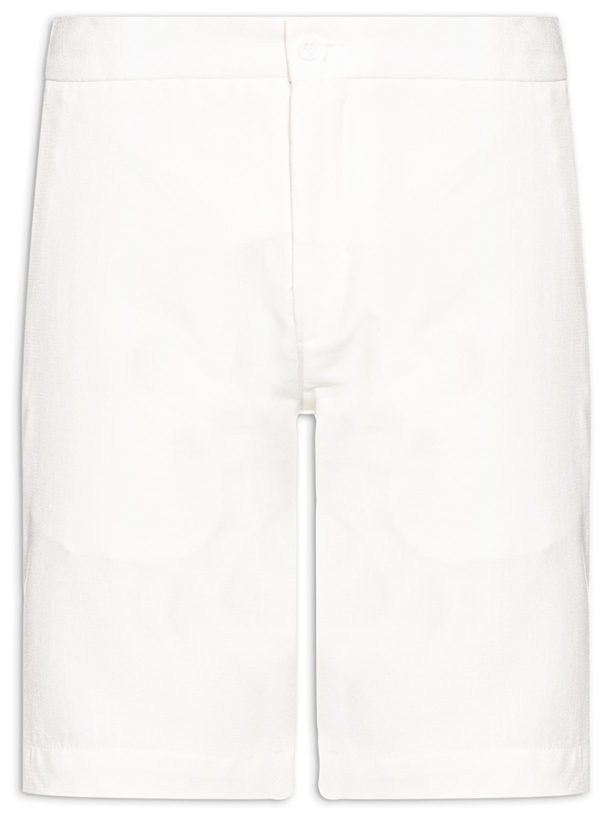 Bermuda Masculina Linho Com Algodão 1/2 Elástico - Branco