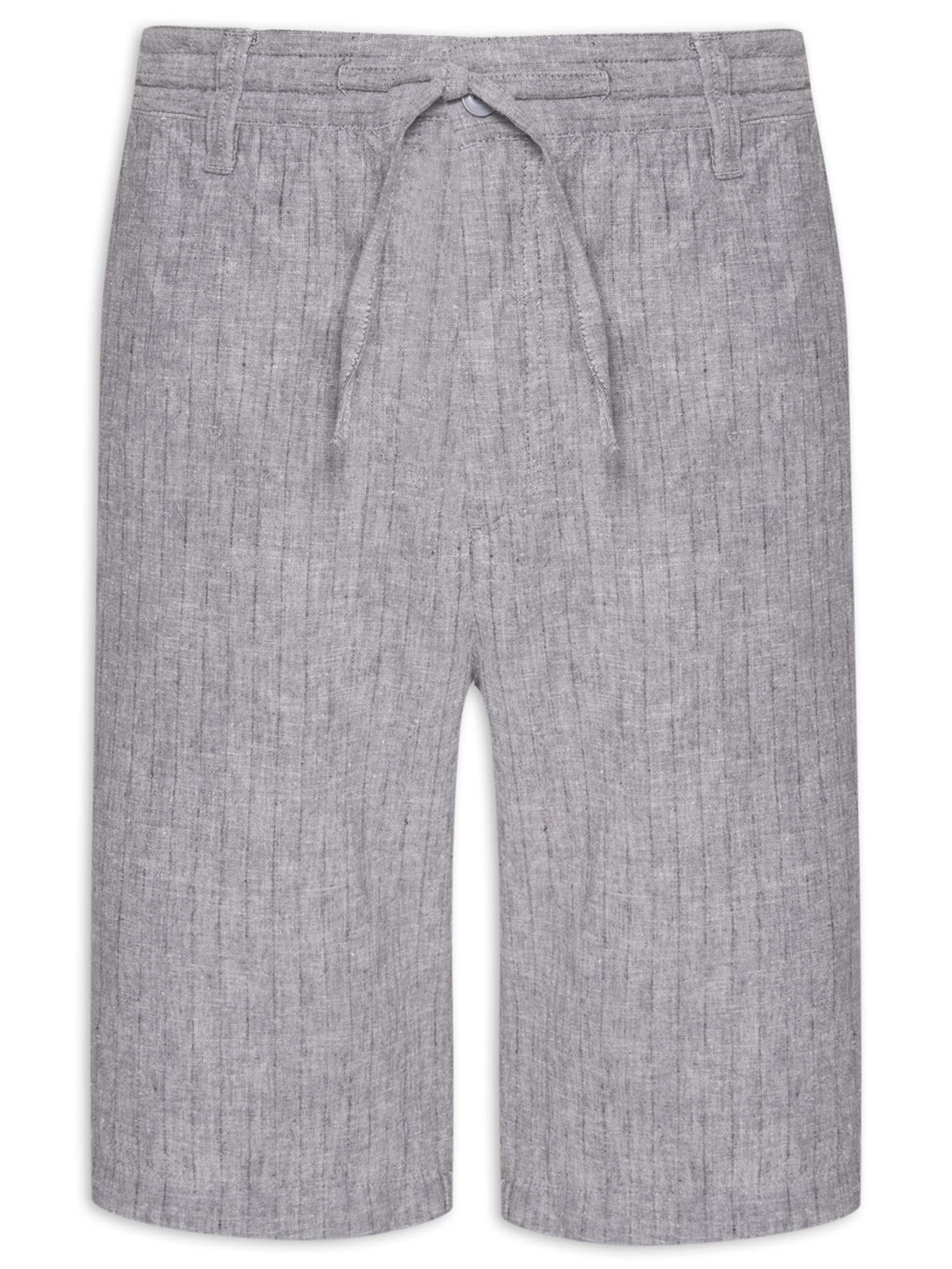 Bermuda Masculina Linho Mescla - Cinza