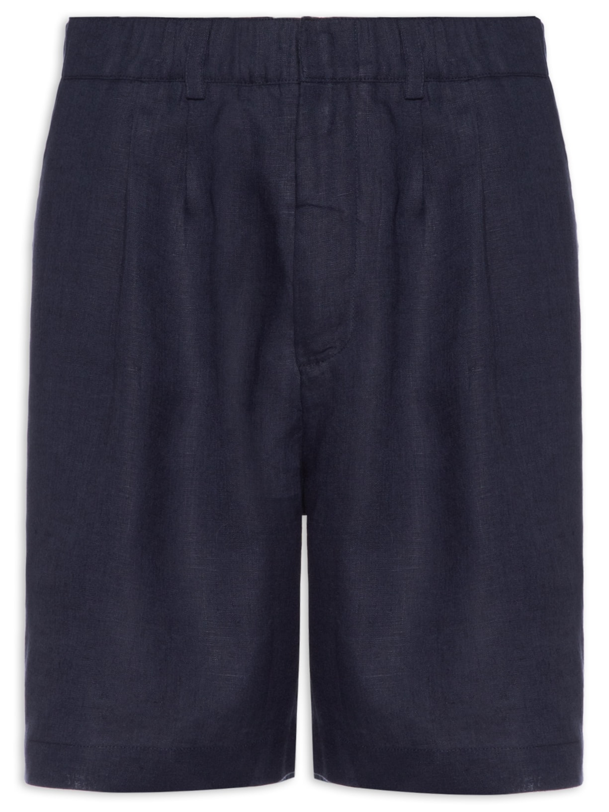 Bermuda Masculina Linho Pregas - Azul