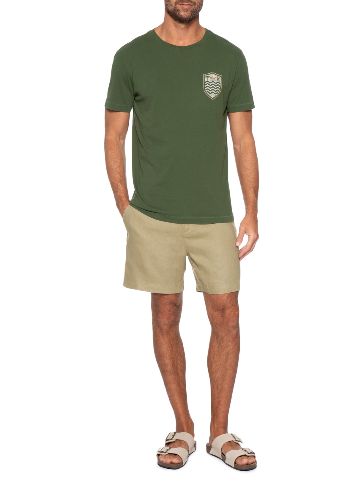 Bermuda Masculina Linho Pure Linen Bege Osklen