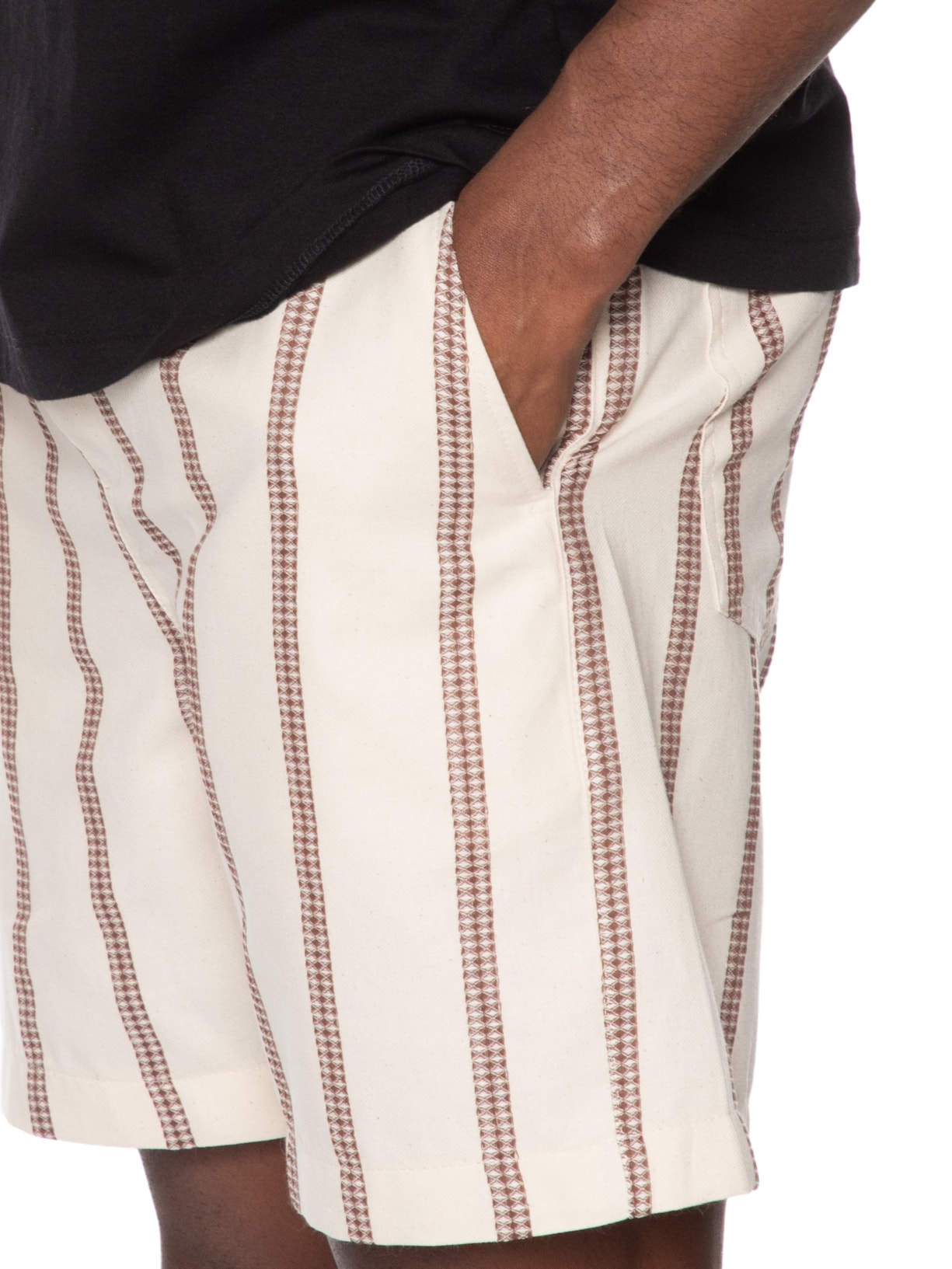  Bermuda Masculina Listrada Algodão Bege Forum