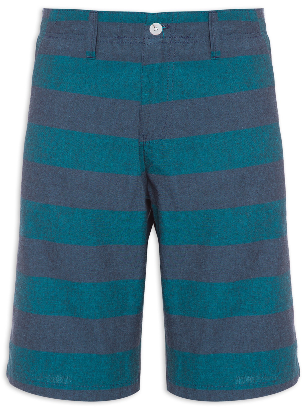 Bermuda Masculina Listrada De Algodão - Azul