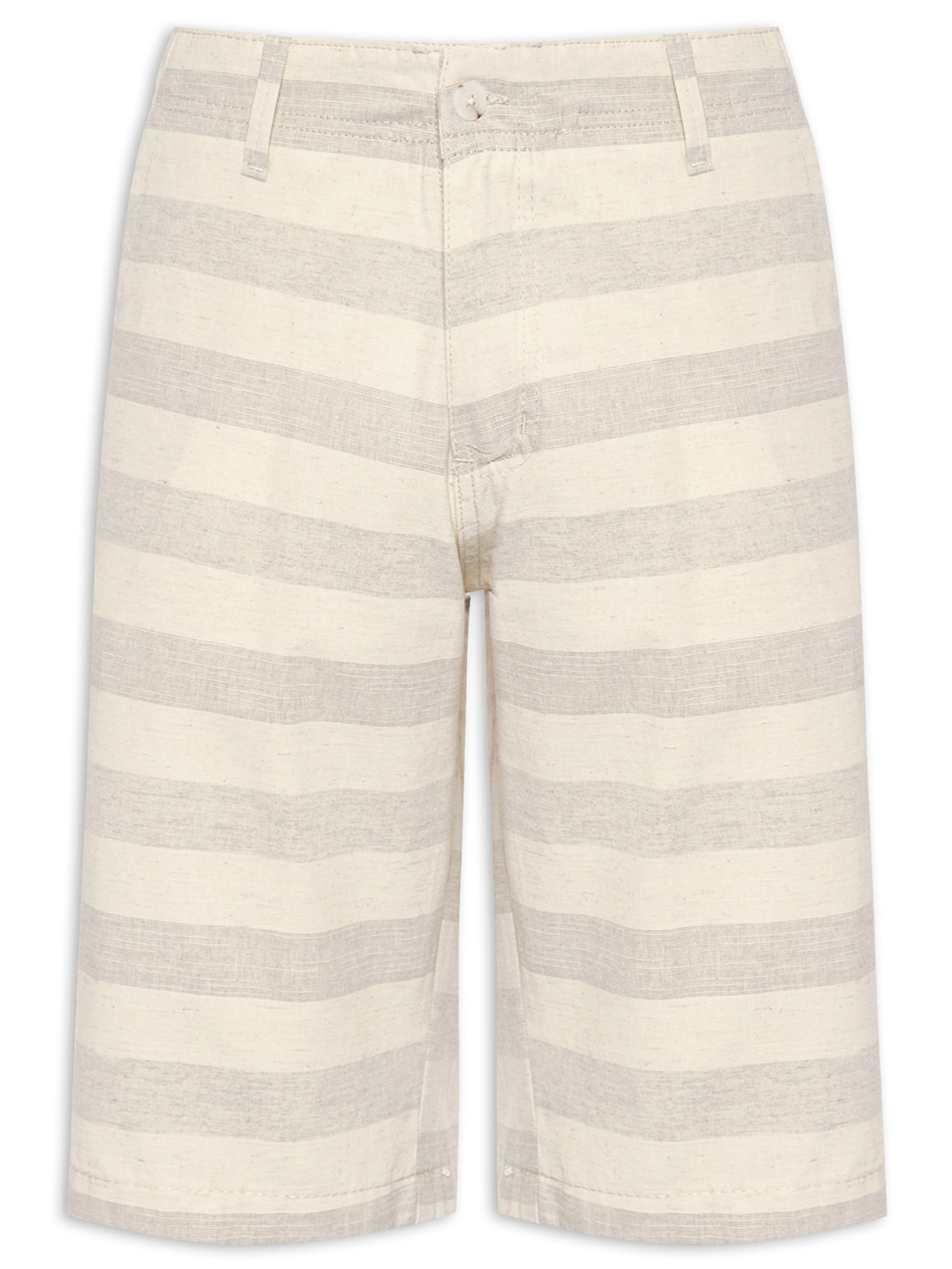 Bermuda Masculina Listrada De Algodão - Bege