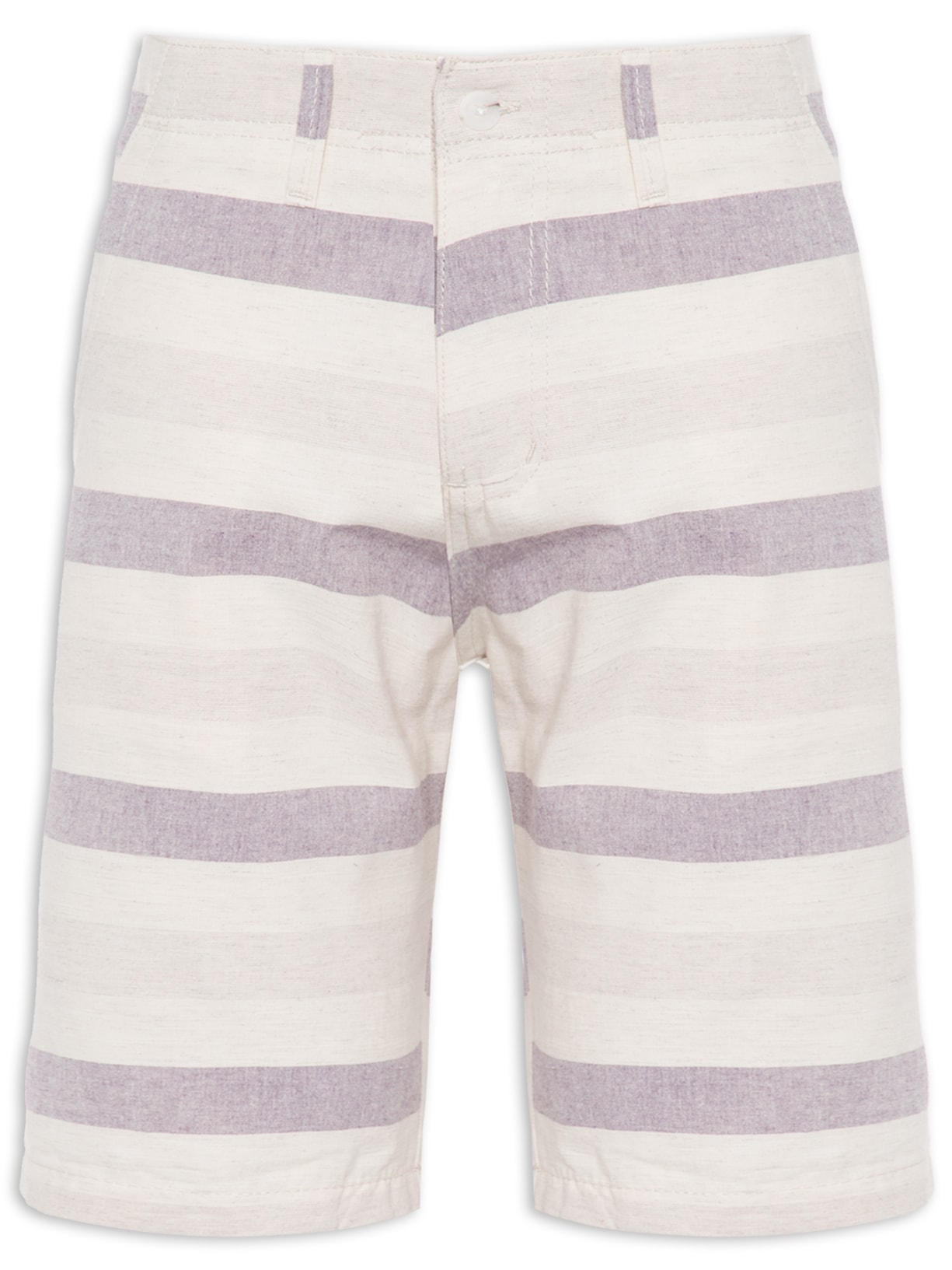 Bermuda Masculina Listrada De Algodão - Bege