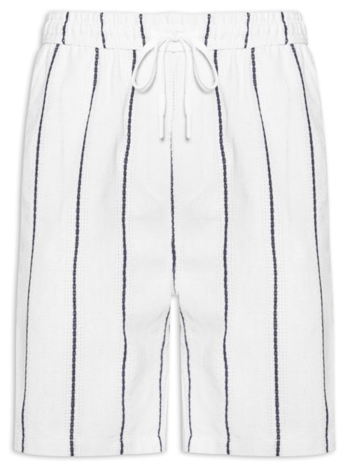 Bermuda Masculina Listrada Ocean – Branco