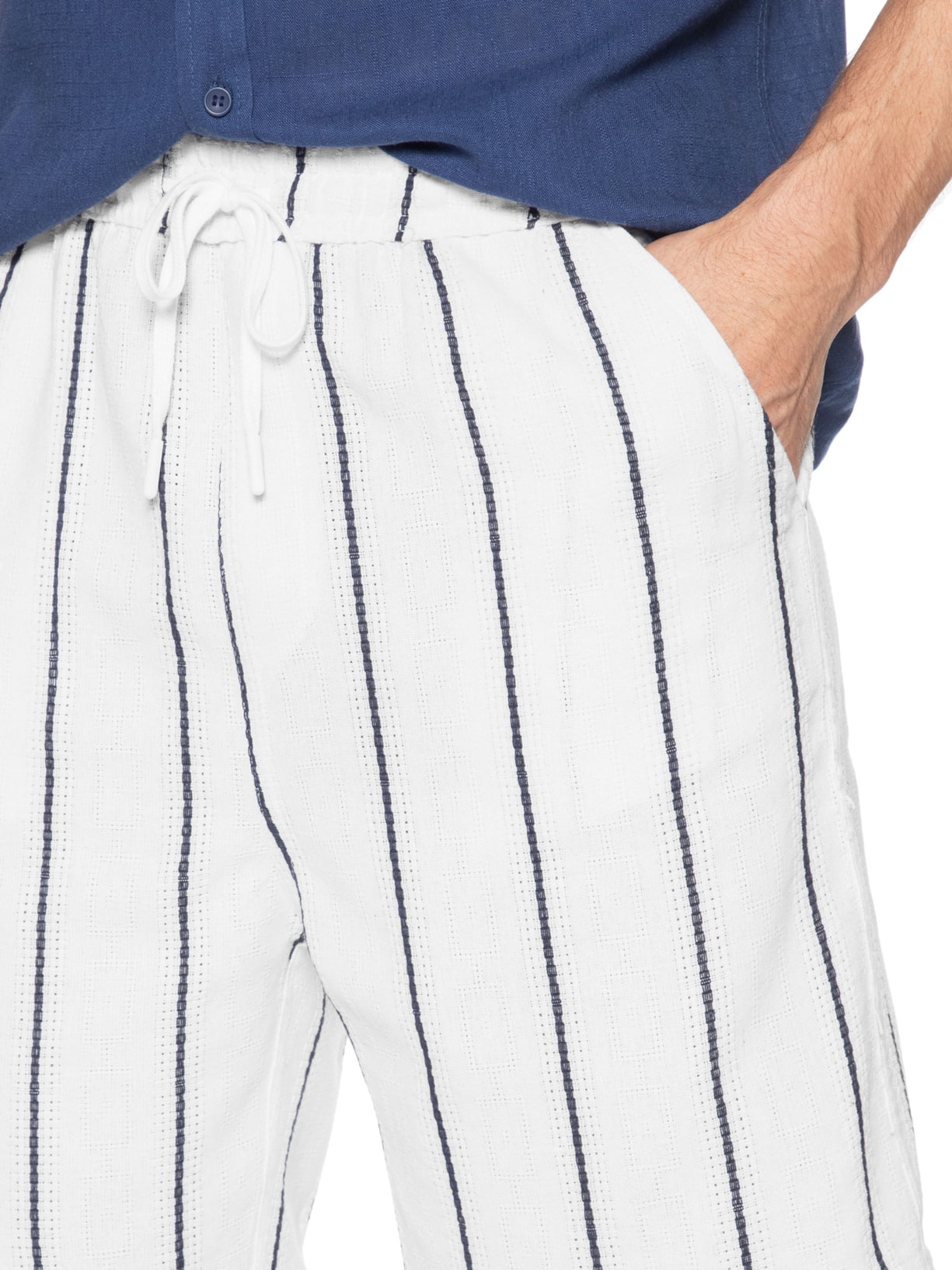 Bermuda Masculina Listrada Ocean Branco Basiq Men