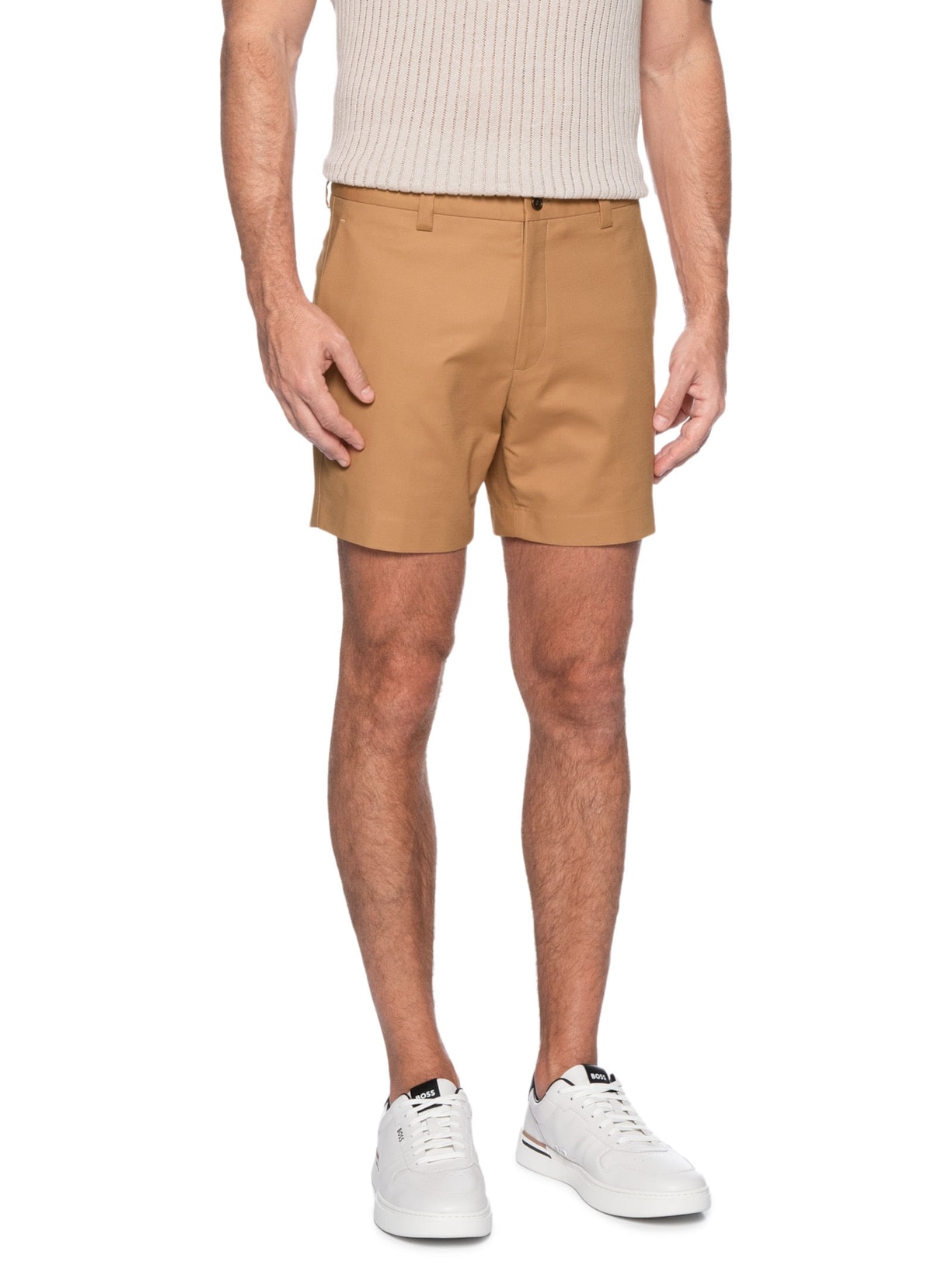 Bermuda Masculina Live Algodão Italiano Bege Ricardo Almeida