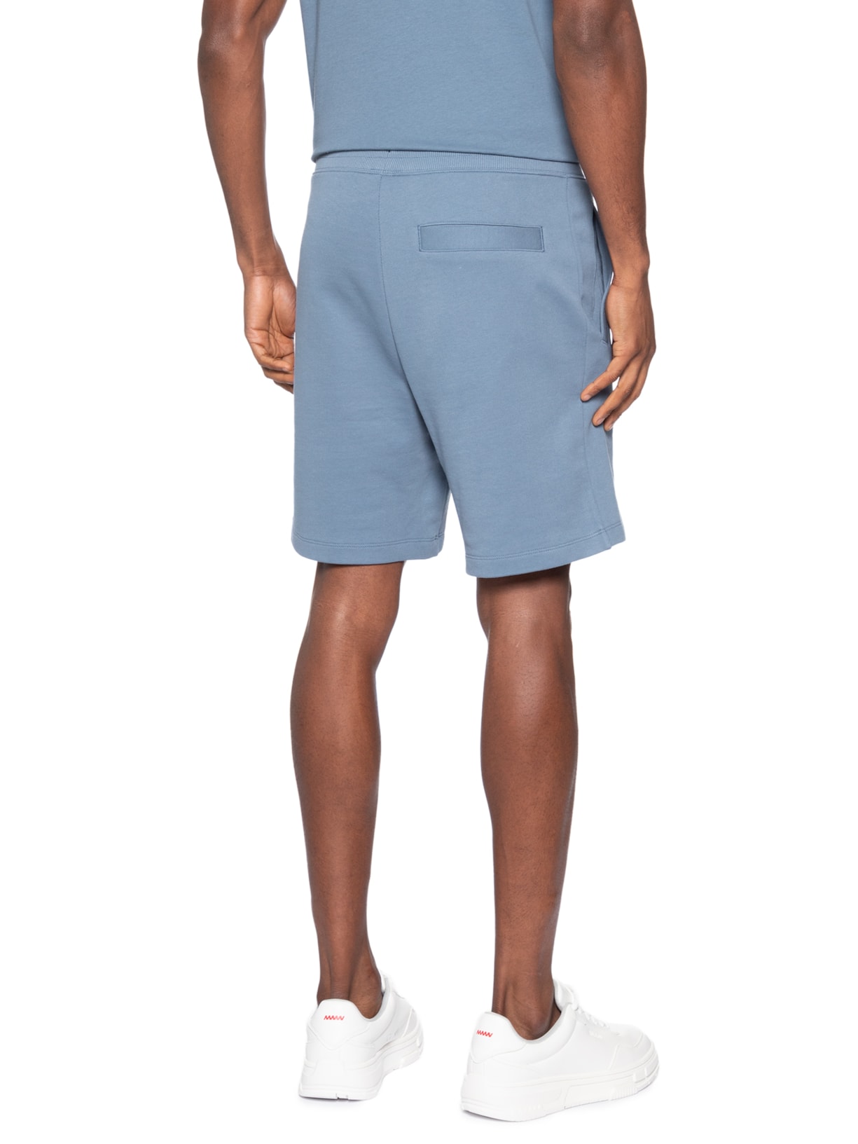 Bermuda Masculina Logo-Label Cotton Terry Diz222 Azul Hugo