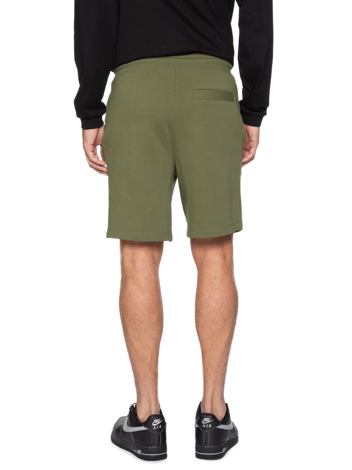 Bermuda Masculina Logo-Label Cotton Terry Verde Hugo