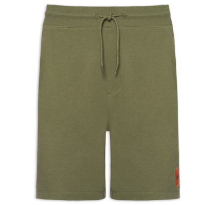 Bermuda Masculina Logo-Label Cotton Terry - Verde