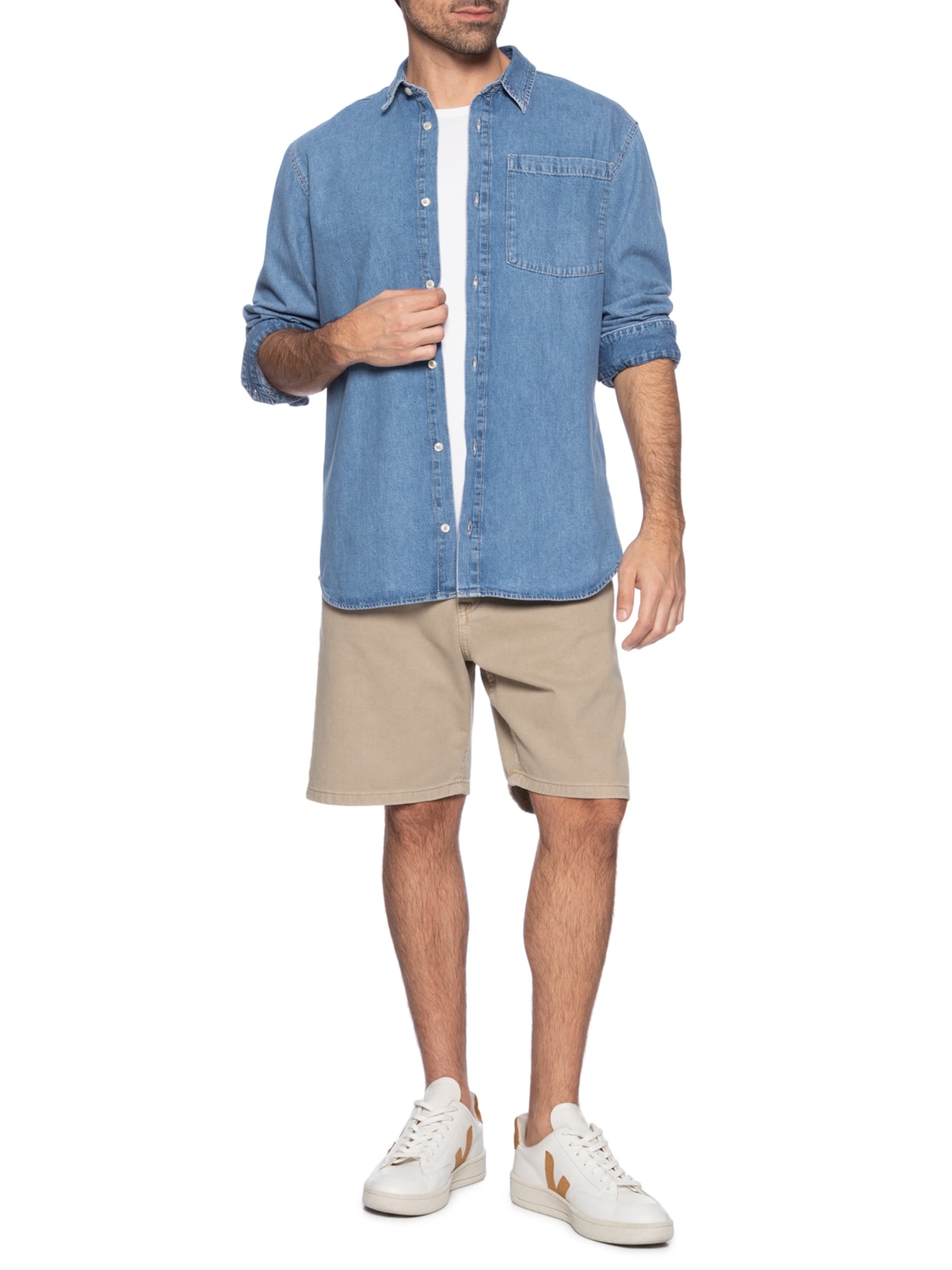 Bermuda Masculina Loose Fit 5 Pockets Bege Jack & Jones