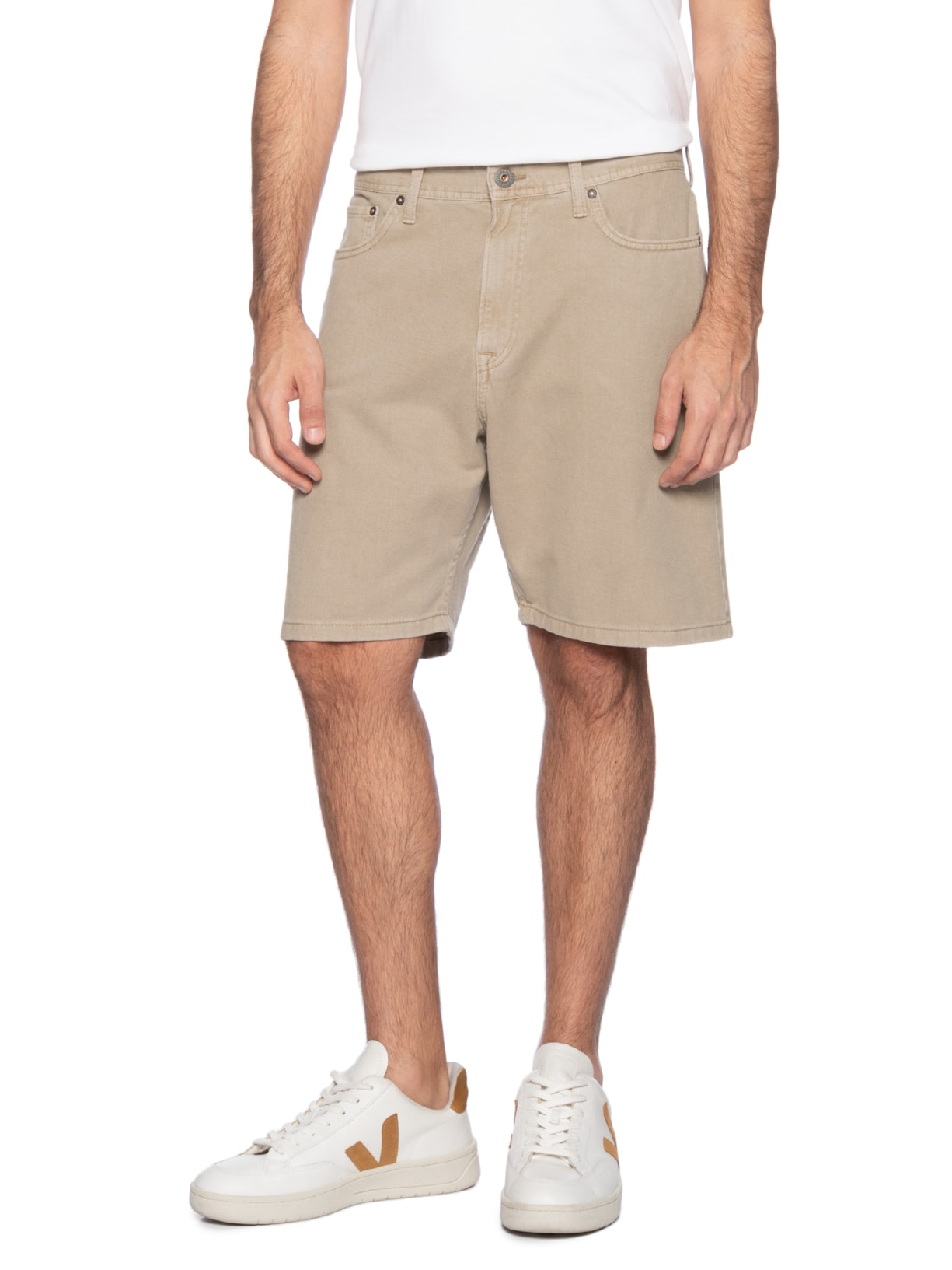 Bermuda Masculina Loose Fit 5 Pockets Bege Jack & Jones