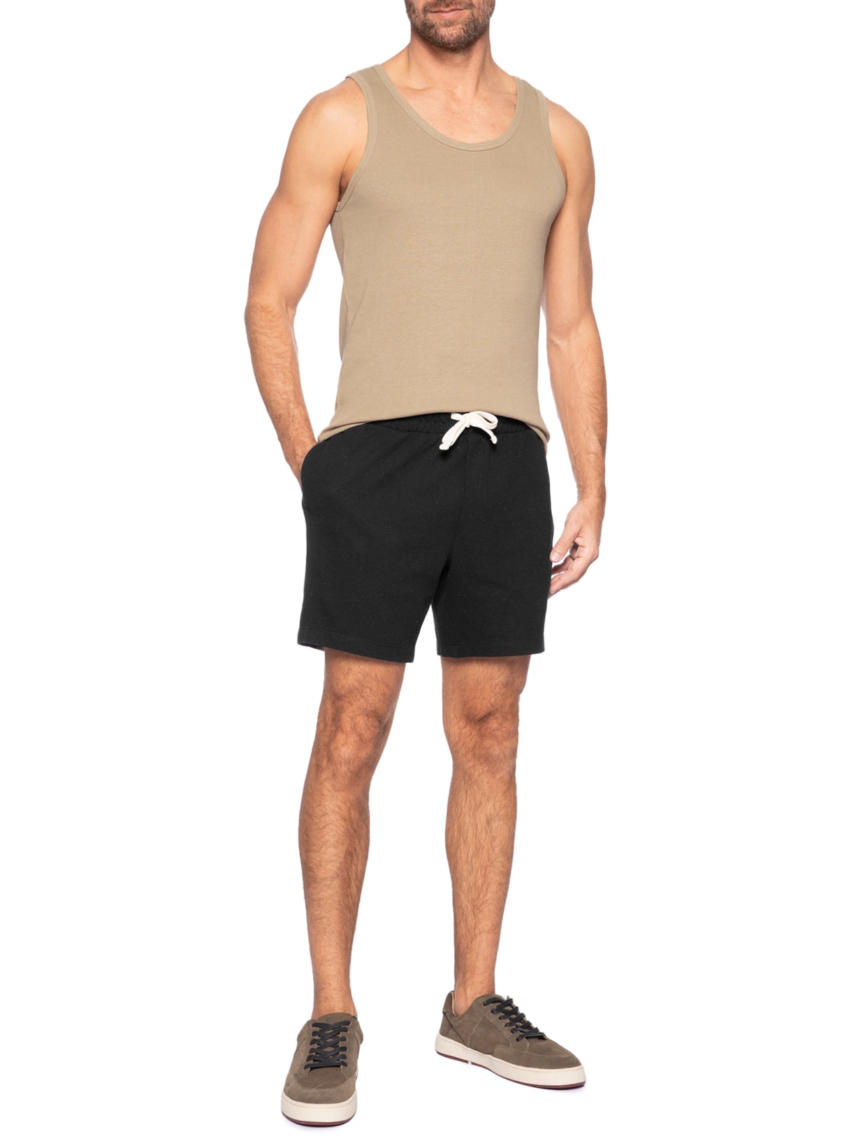 Bermuda Masculina Malha Eco Preto Foxton