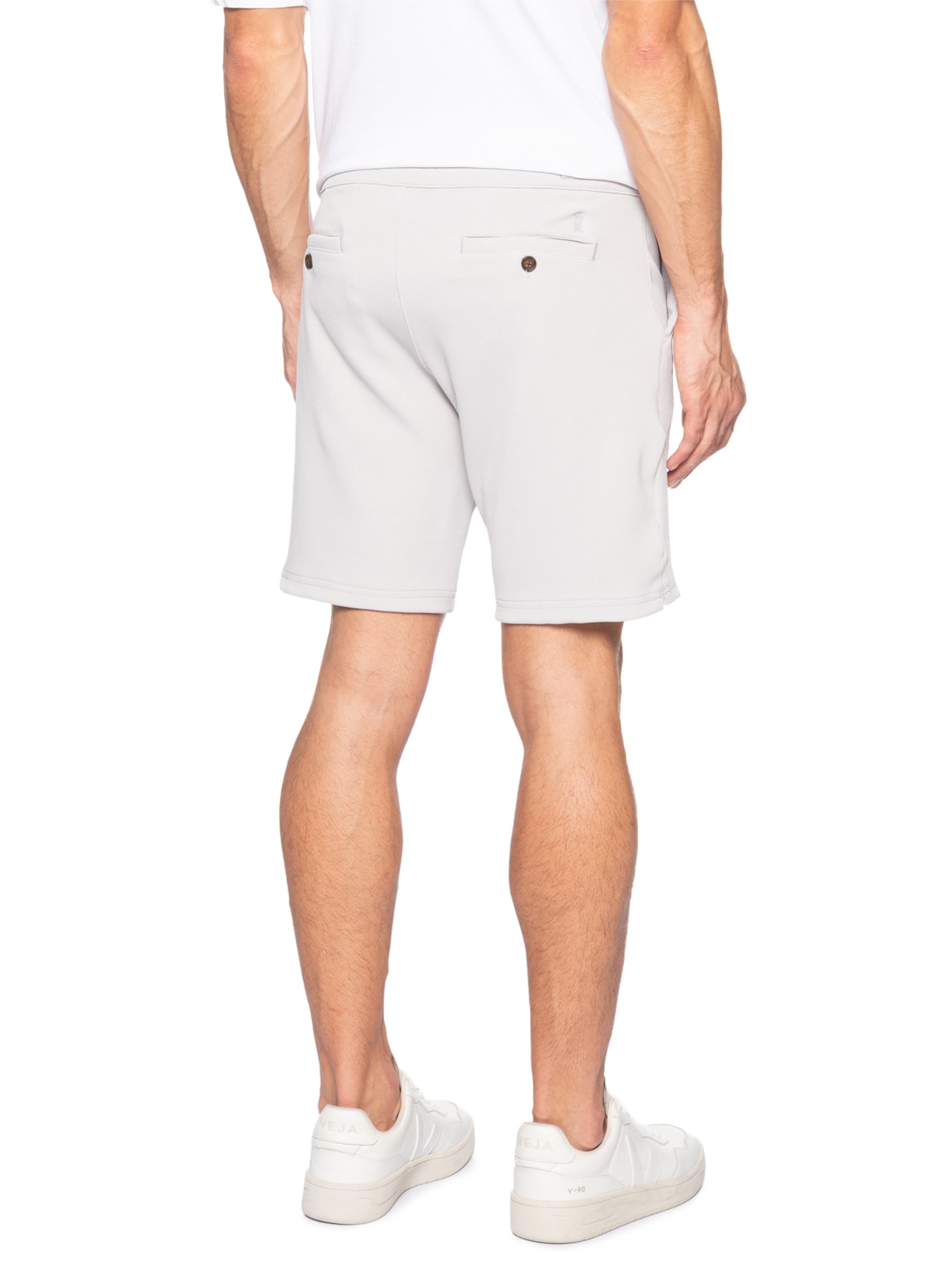 Bermuda Masculina Malha Fivela Lateral Cinza Sergio K