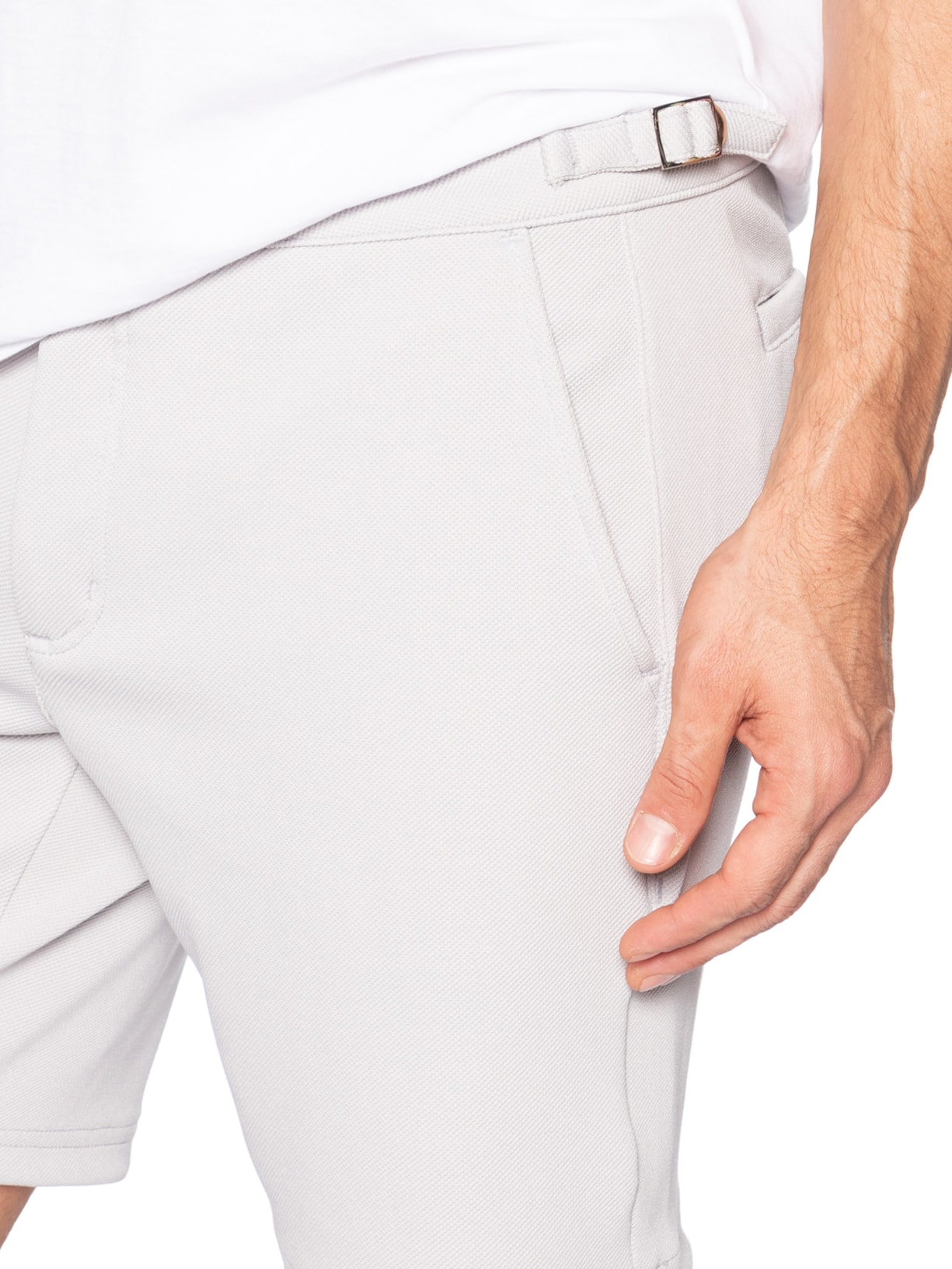 Bermuda Masculina Malha Fivela Lateral Cinza Sergio K