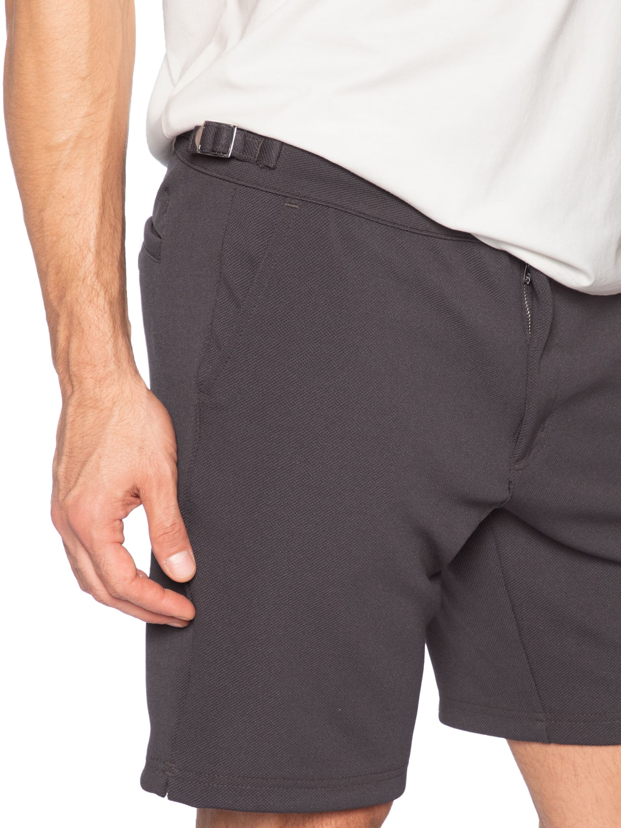 Bermuda Masculina Malha Fivela Lateral Marrom Sergio K