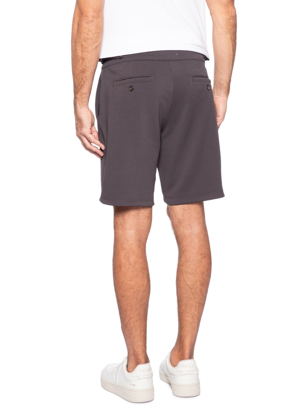 Bermuda Masculina Malha Fivela Lateral Marrom Sergio K