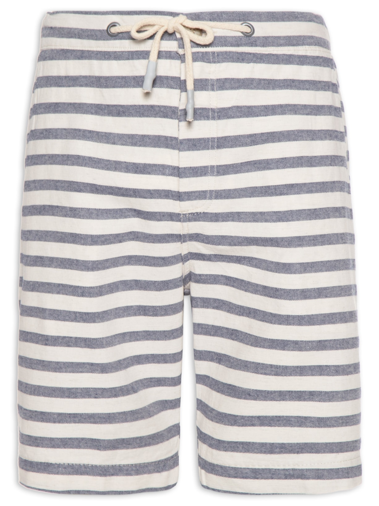 Bermuda Masculina Meio Elástico Listras - Off White