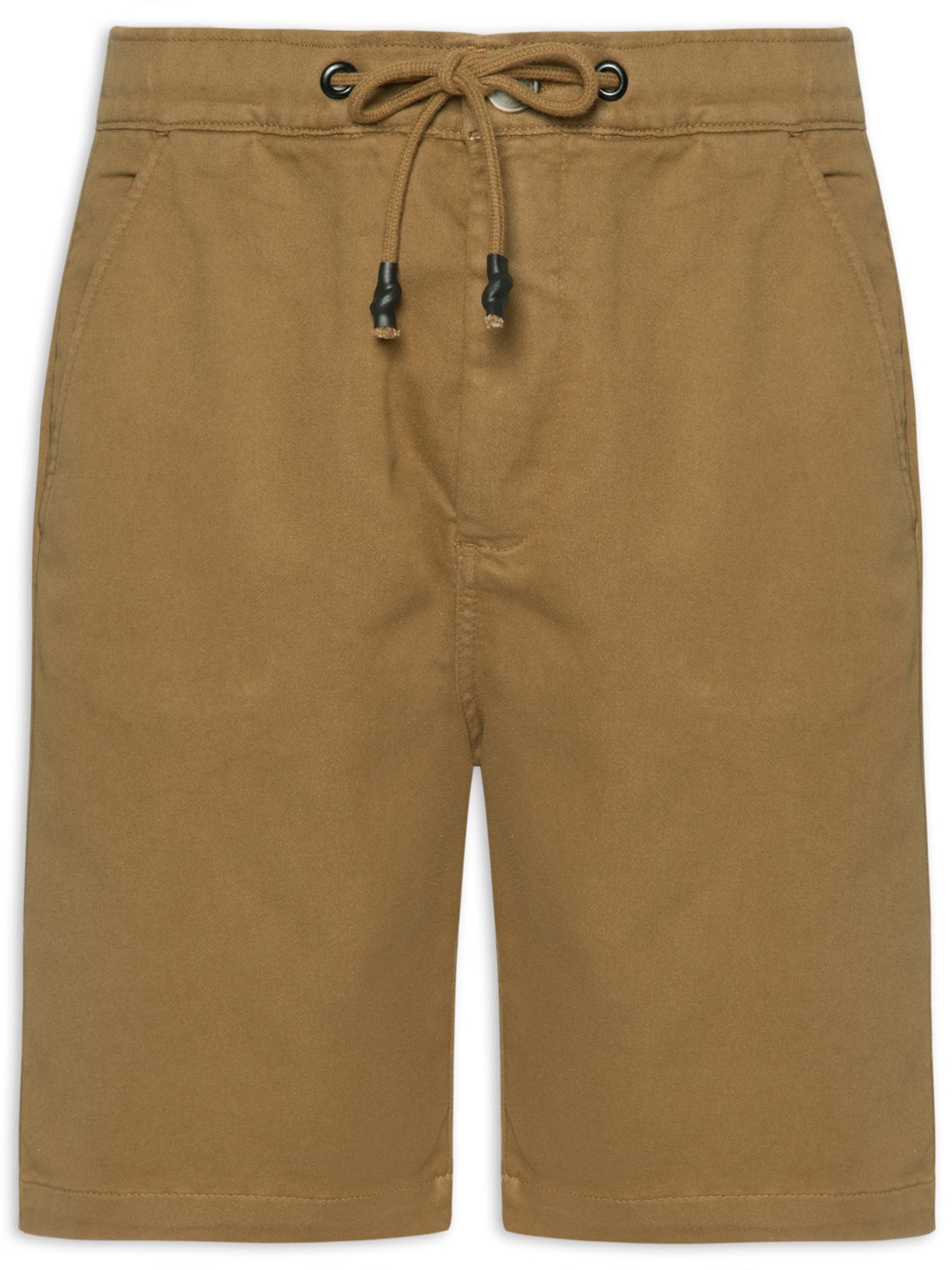 Bermuda Masculina Meio Elastico Recortes - Bege