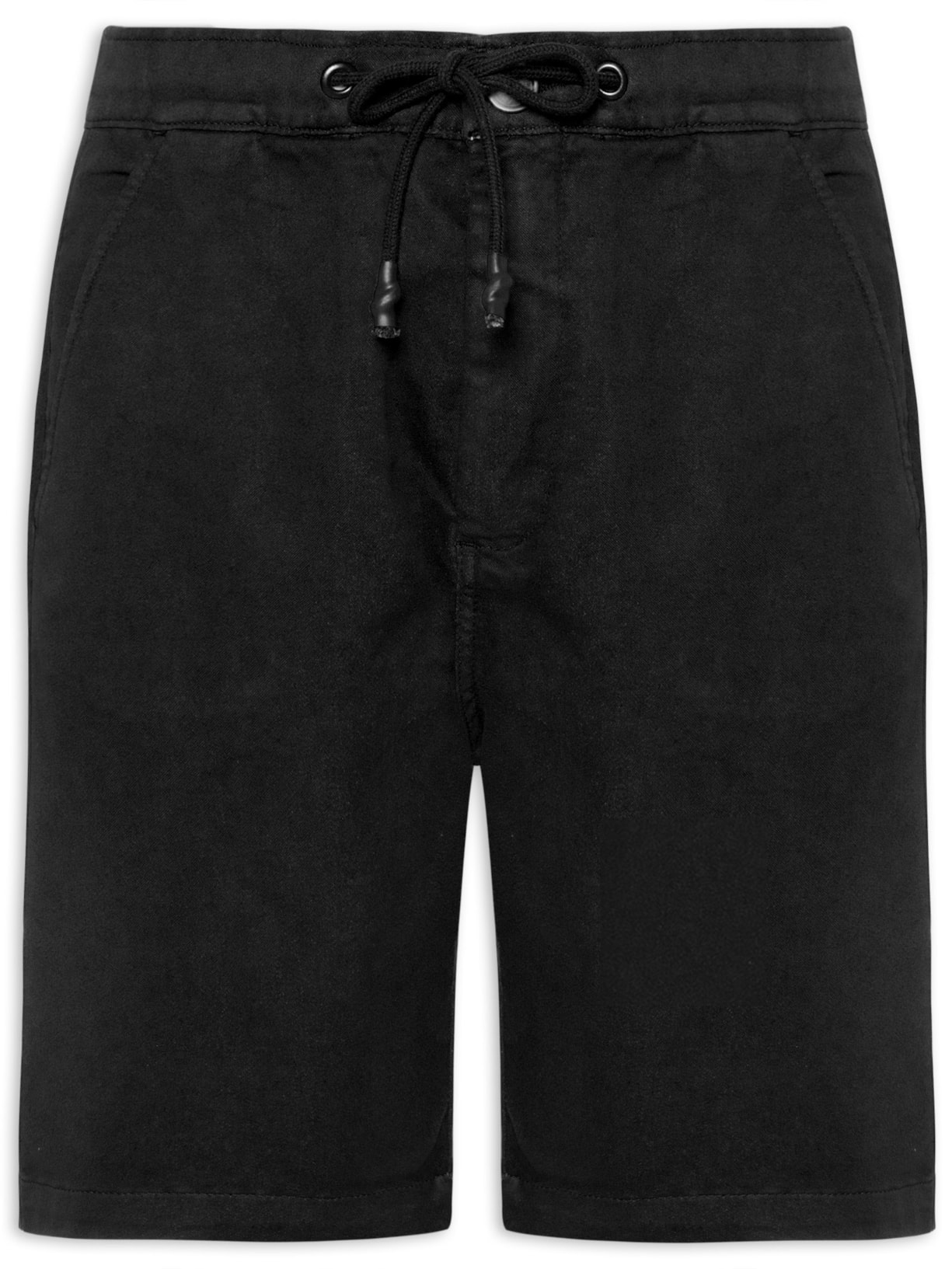 Bermuda Masculina Meio Elastico Recortes - Preto