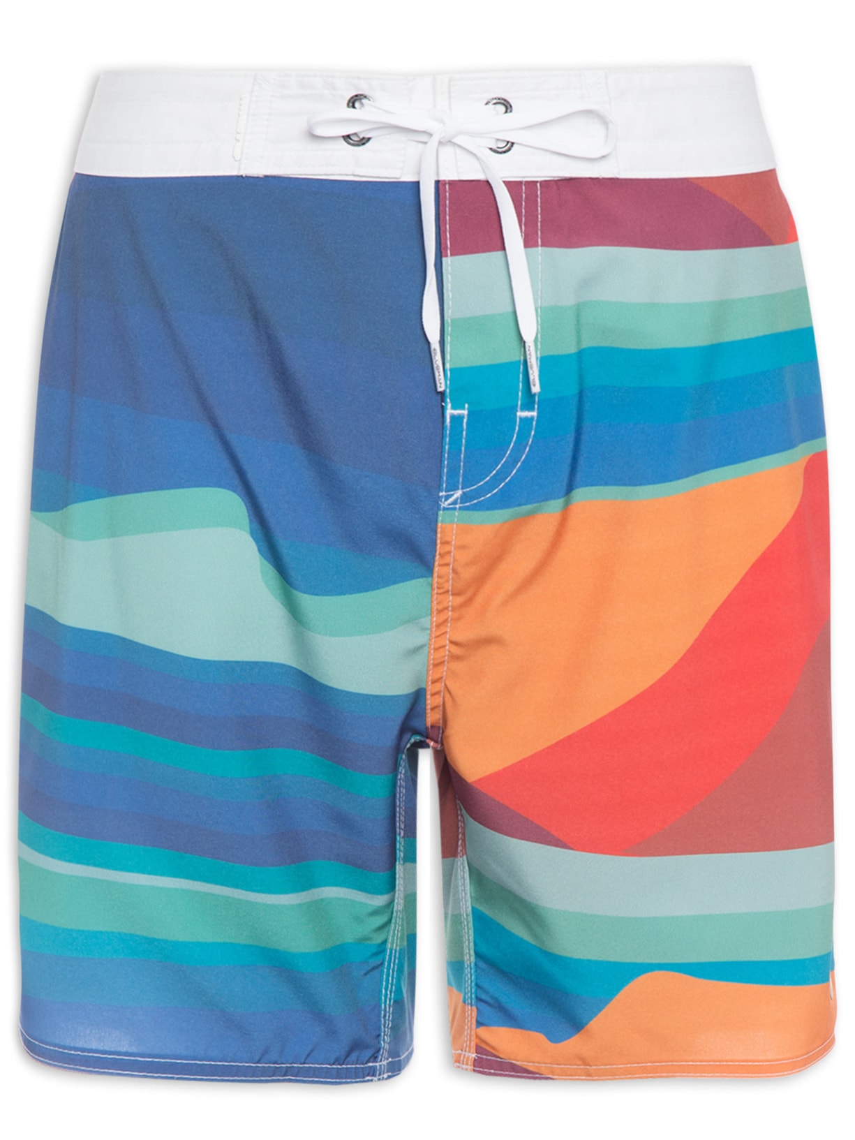 Bermuda Masculina Midi Tropical Mess - Azul