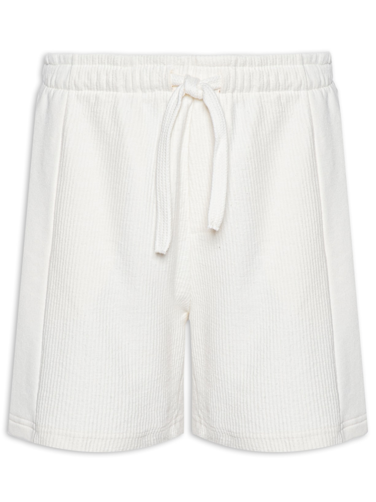 Bermuda Masculina Mix Ribbed - Off White