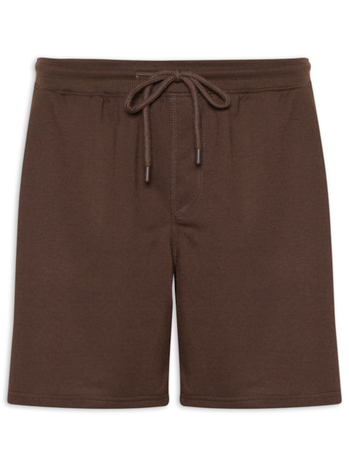 Bermuda Masculina Moletinho com Elástico – Marrom