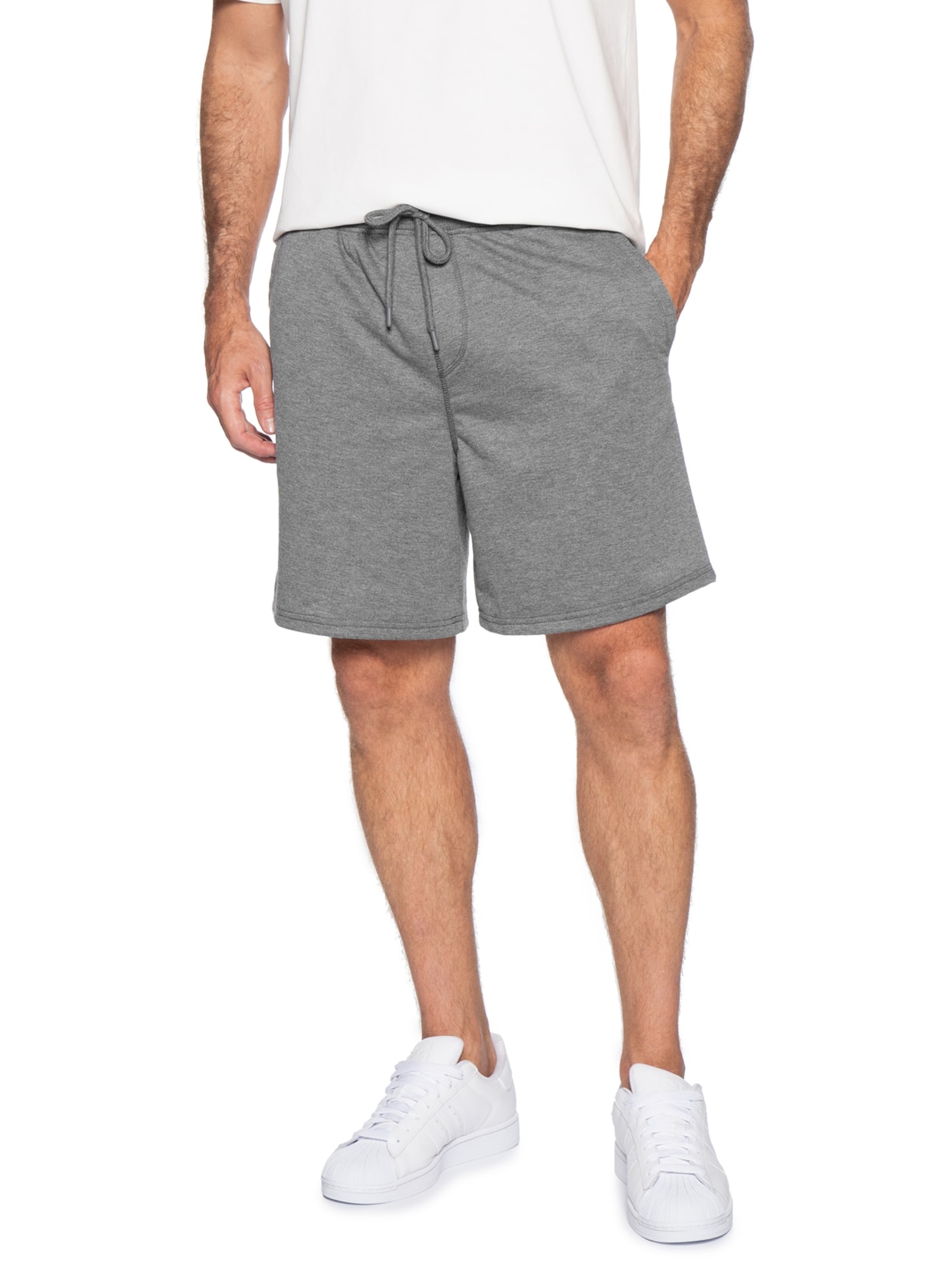 Bermuda Masculina Moletinho com Elástico – Cinza Basiq Men