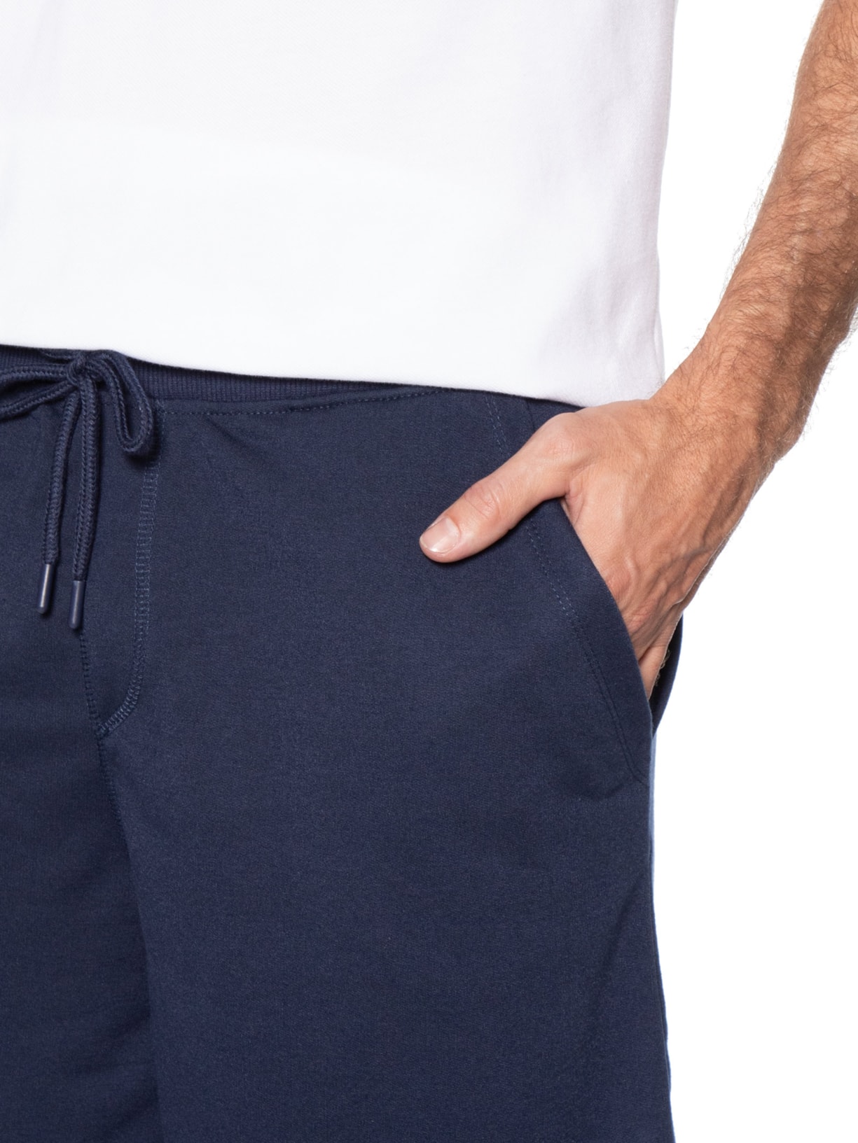 Bermuda Masculina Moletinho com Elástico – Azul Basiq Men