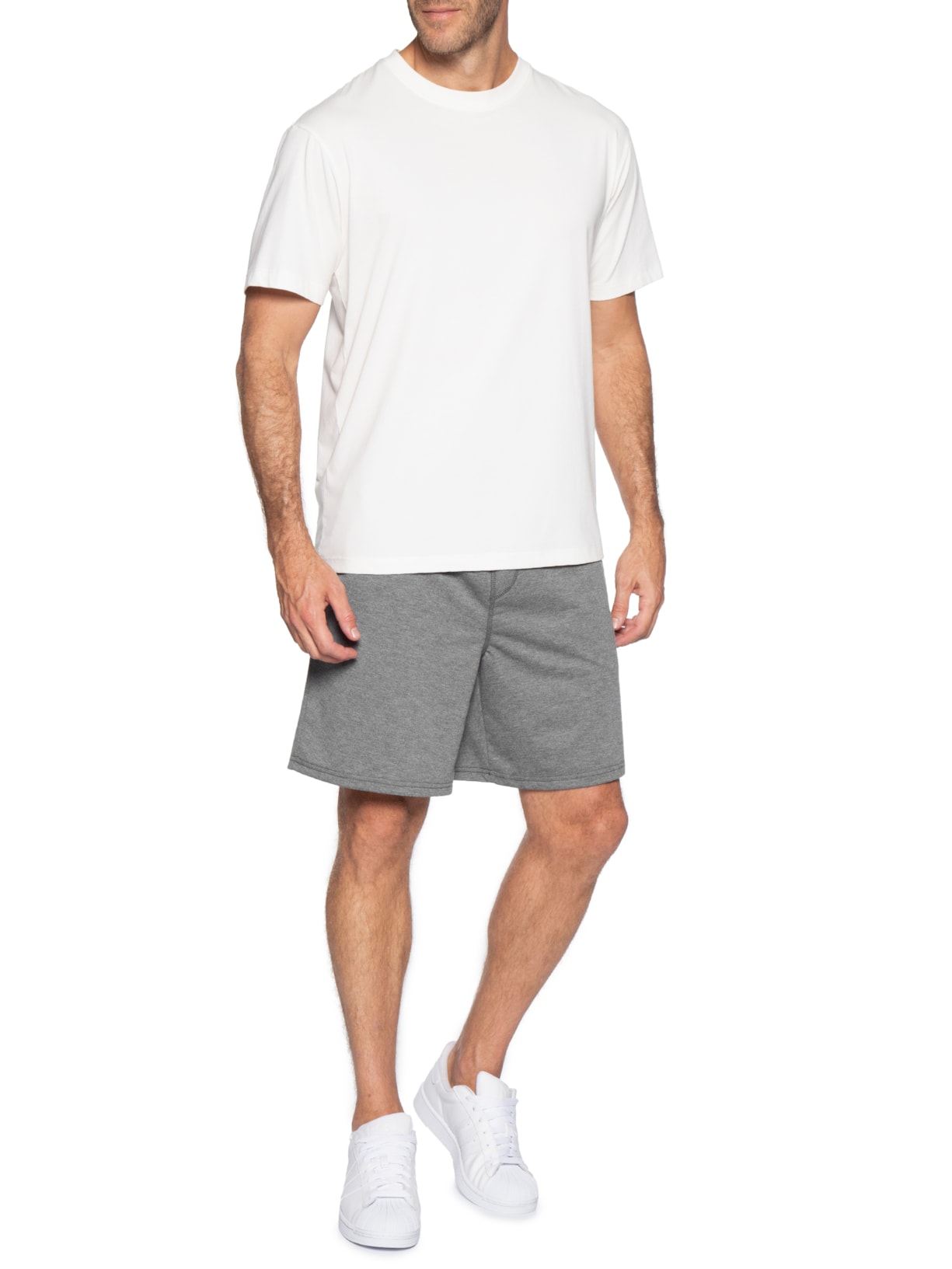 Bermuda Masculina Moletinho com Elástico – Cinza Basiq Men