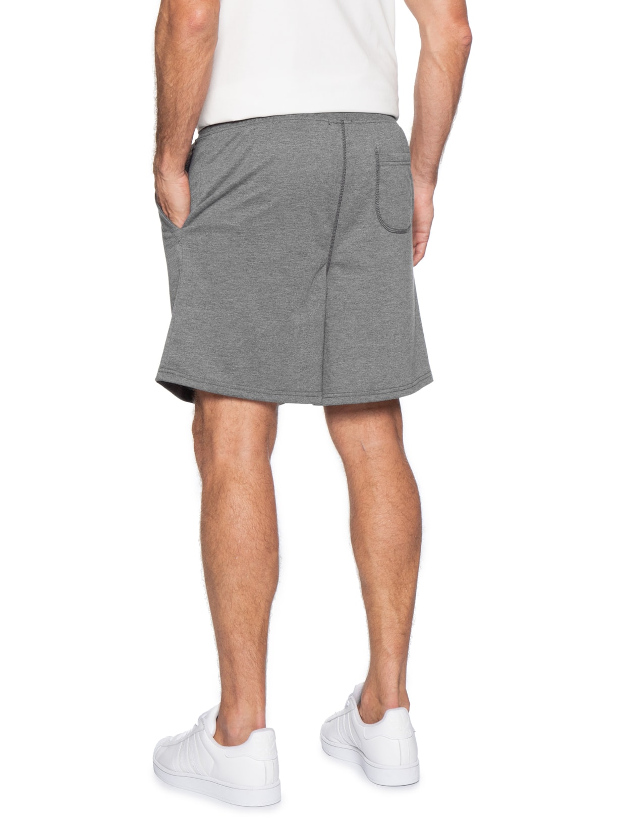 Bermuda Masculina Moletinho com Elástico – Cinza Basiq Men