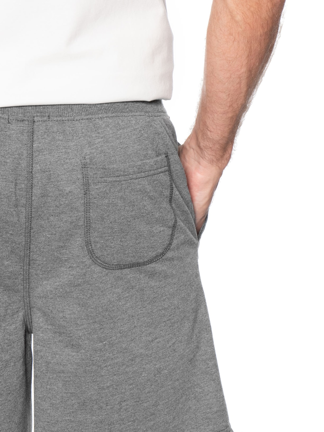 Bermuda Masculina Moletinho com Elástico – Cinza Basiq Men