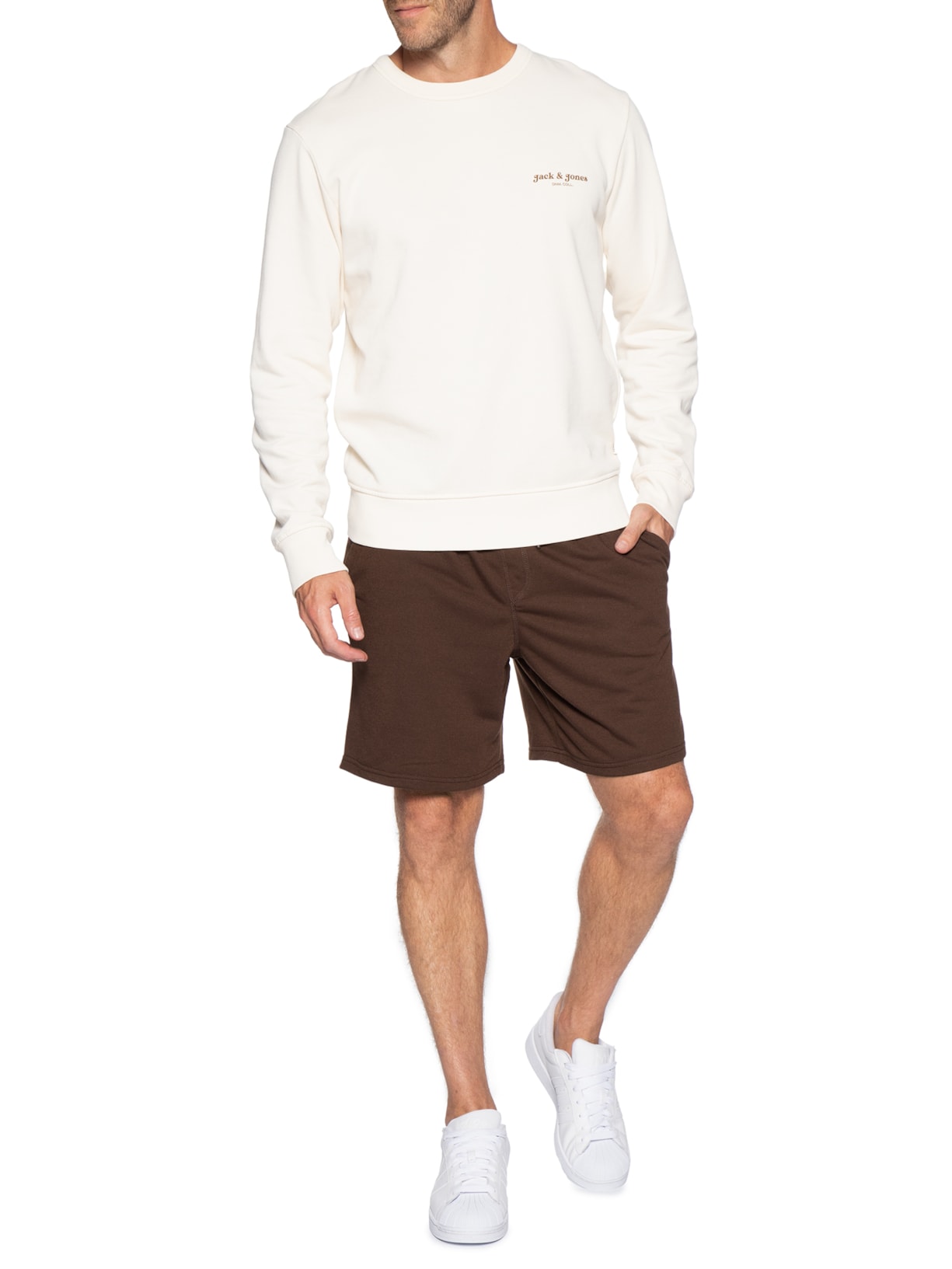 Bermuda Masculina Moletinho com Elástico – Marrom Basiq Men