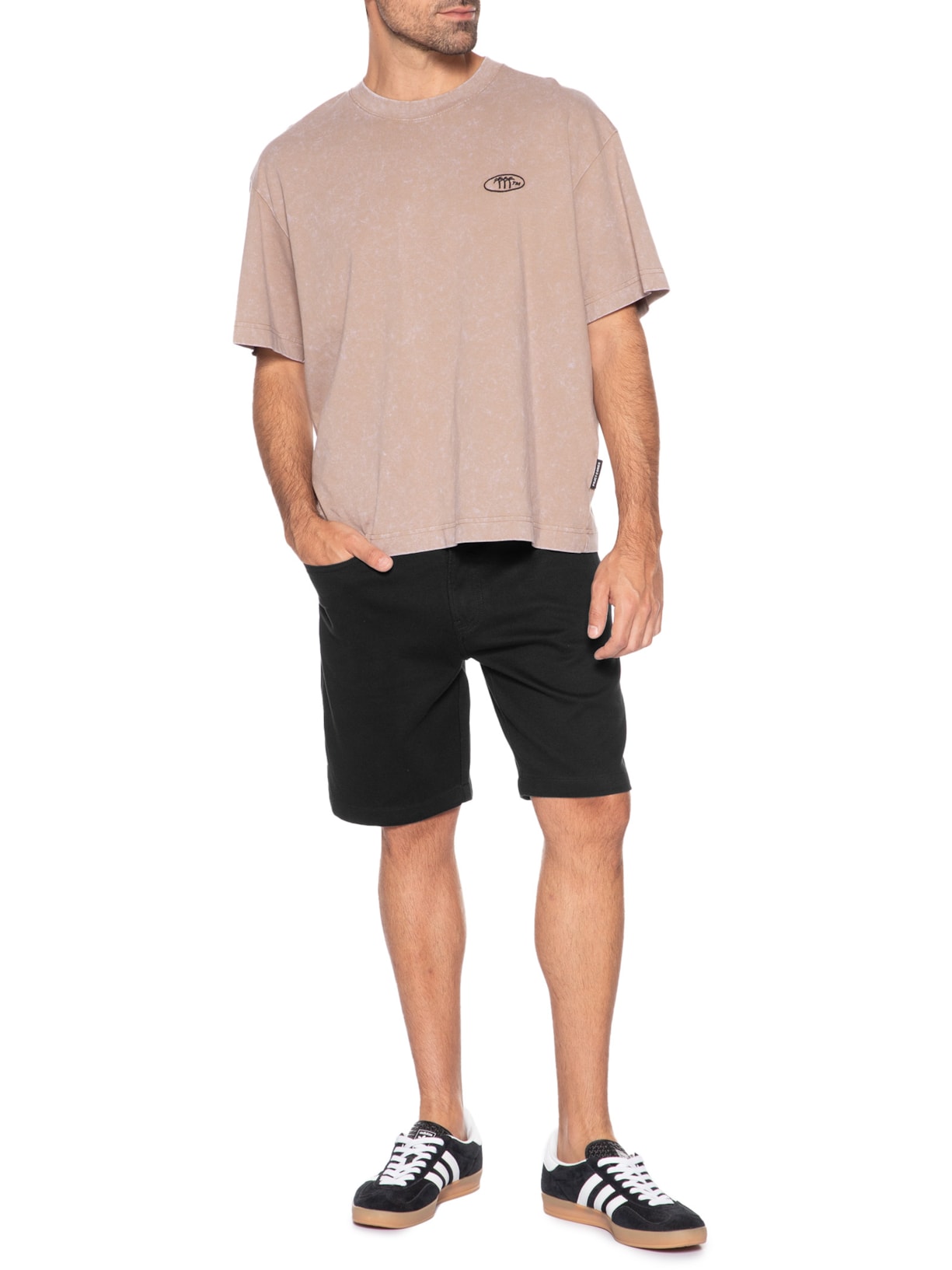 Bermuda Masculina Moletom 5 Pockets Preto Calvin Klein Jeans