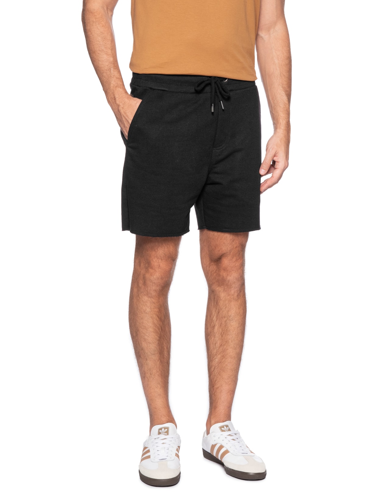 Bermuda Masculina Moletom Básico New Preto Reserva