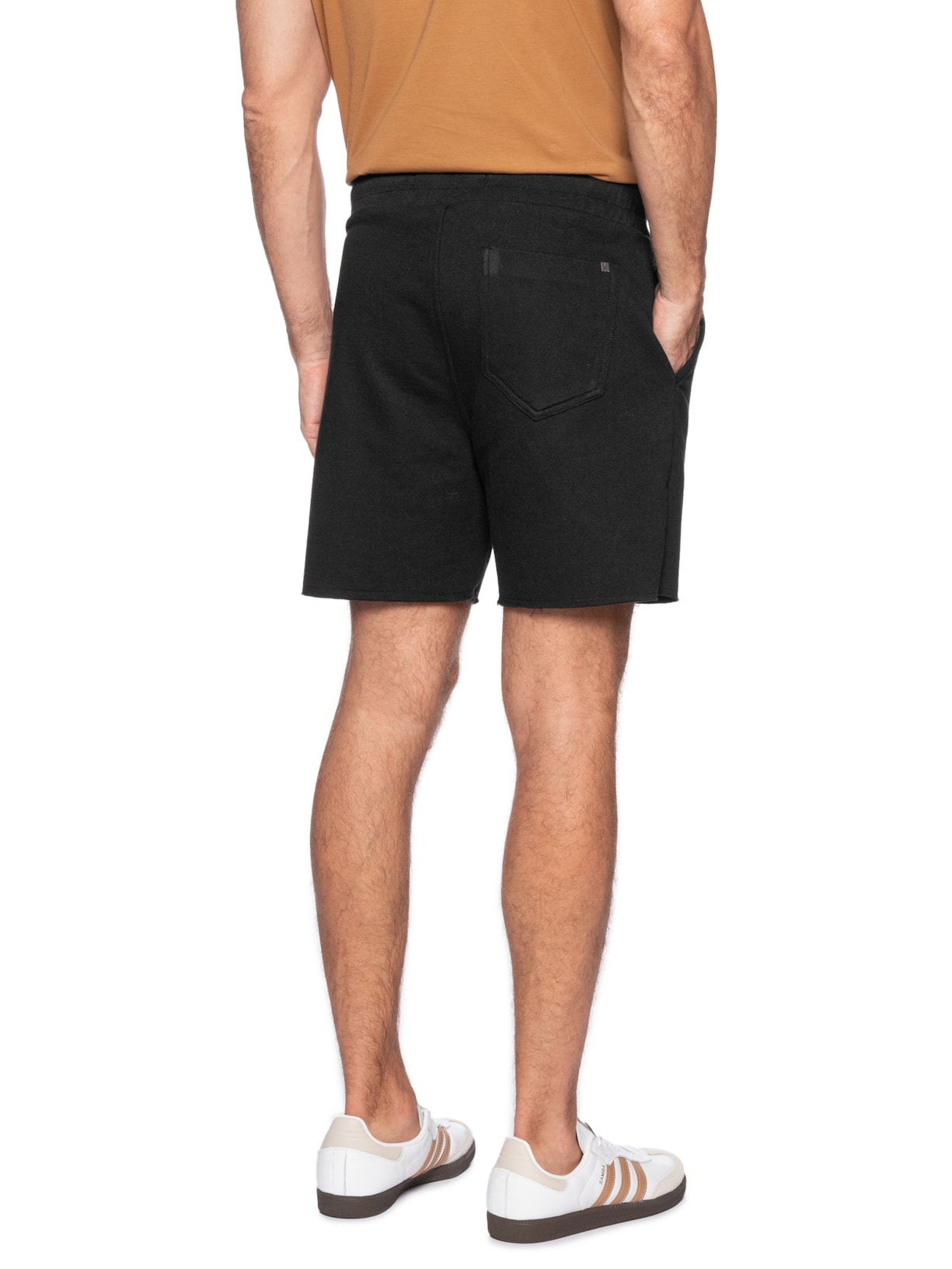 Bermuda Masculina Moletom Básico New Preto Reserva