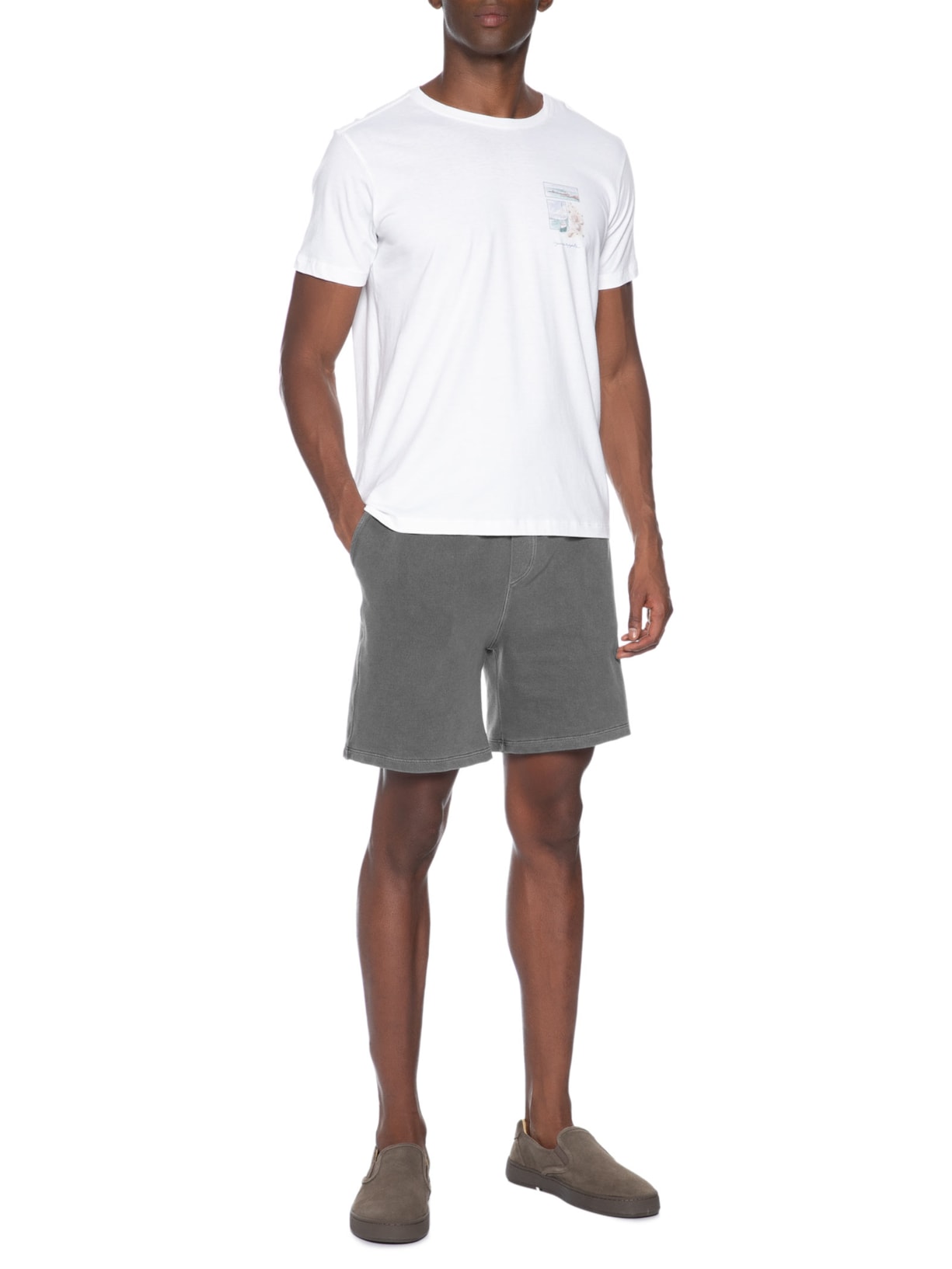 Bermuda Masculina Moletom Bruma Preto Austral